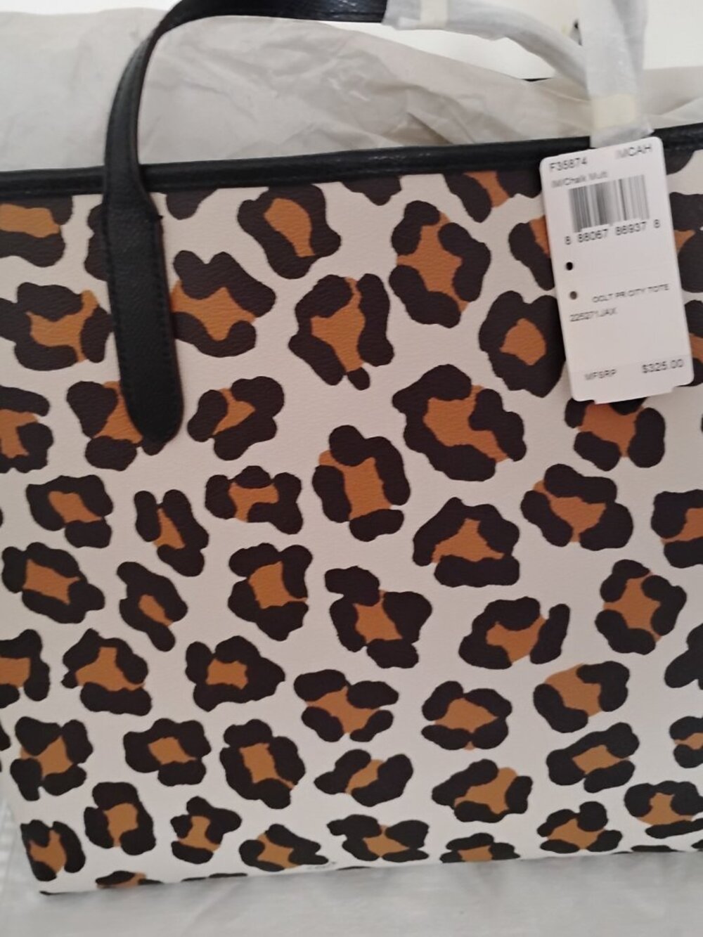 NWT Coach Tote animal print signature canvas. - Picture 4 of 11